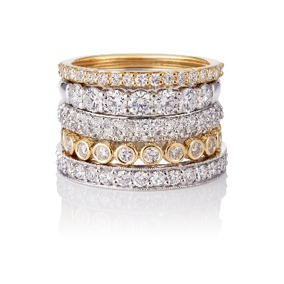 18ct Yellow & White Gold Diamond Set Ring